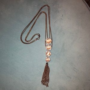 Rose Gold AKIRA Necklace w/ Pink Stones